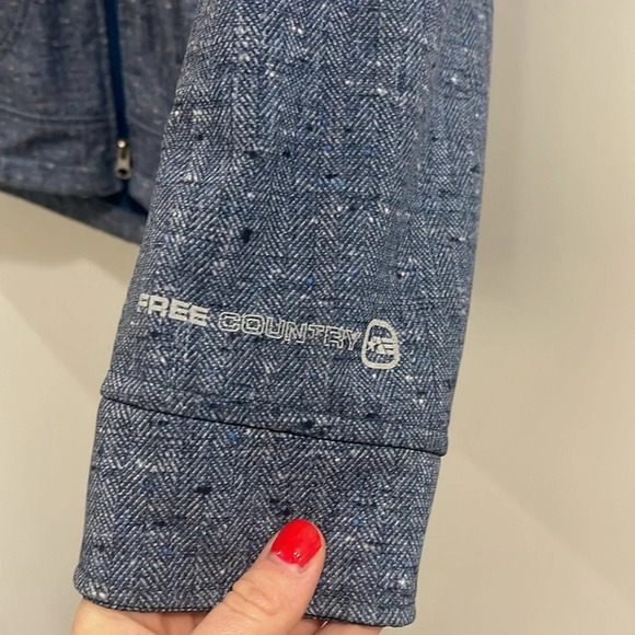 Free Country Coat Jacket Water Resistant Tweed/Teal - Picture 3 of 9